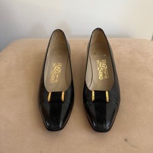 SALVATORE FERRAGAMO for Saks Fifth Avenue Vintage Leather Heels